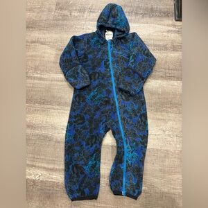 Columbia Kids Blue and Black Patterned Fleece Bunting